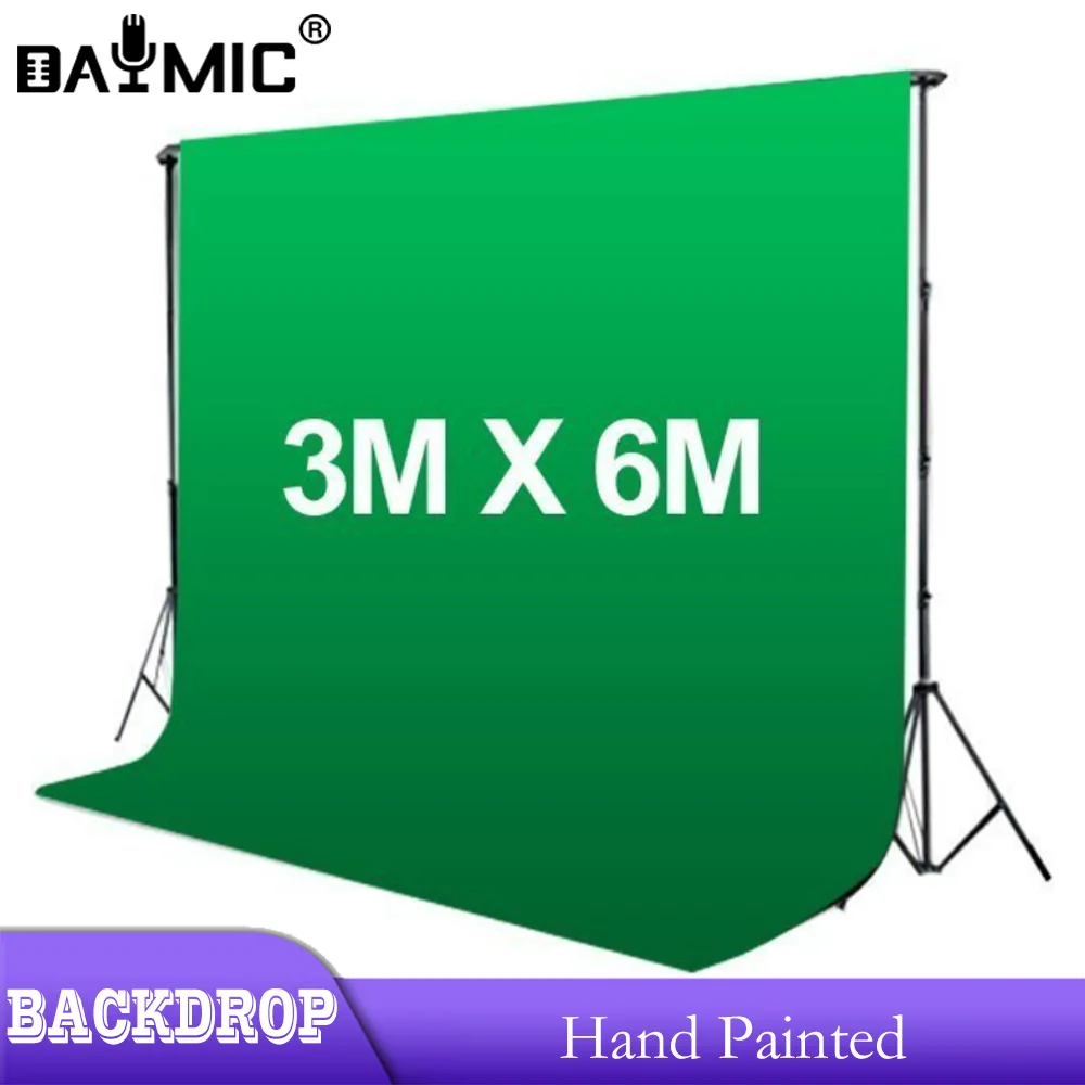 Wholesale 3*6m Green Screen Chromakey Muslin 100% Cotton Material Solid Color Style Stage Photograph Background Screen