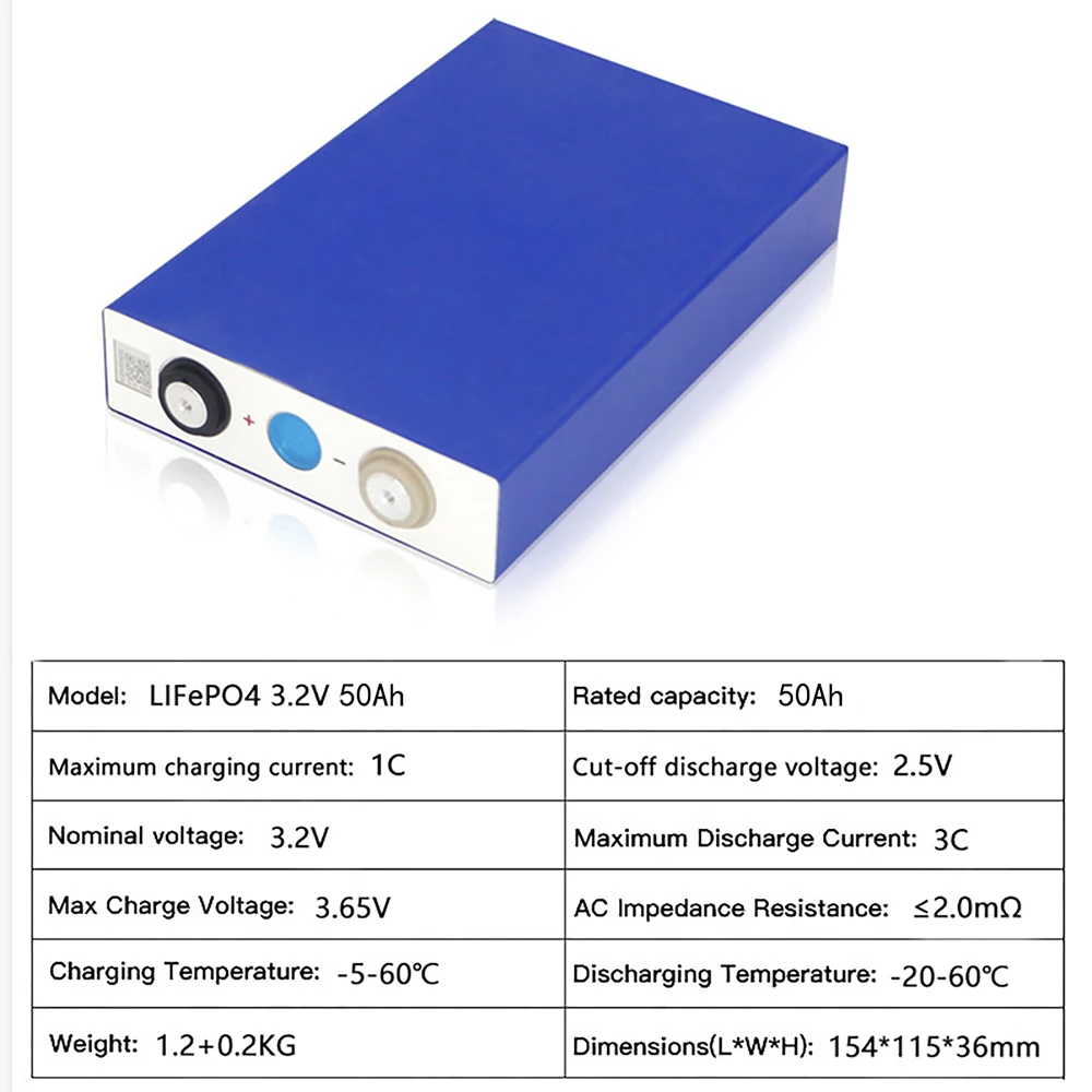 LiFePO4 Cell 50Ah 3.2V 90Ah 100Ah 300Ah Battery Lithium Iron Phosphate,DIY for RV Boat Golf Cart Motor UPS Off Grid Solar System