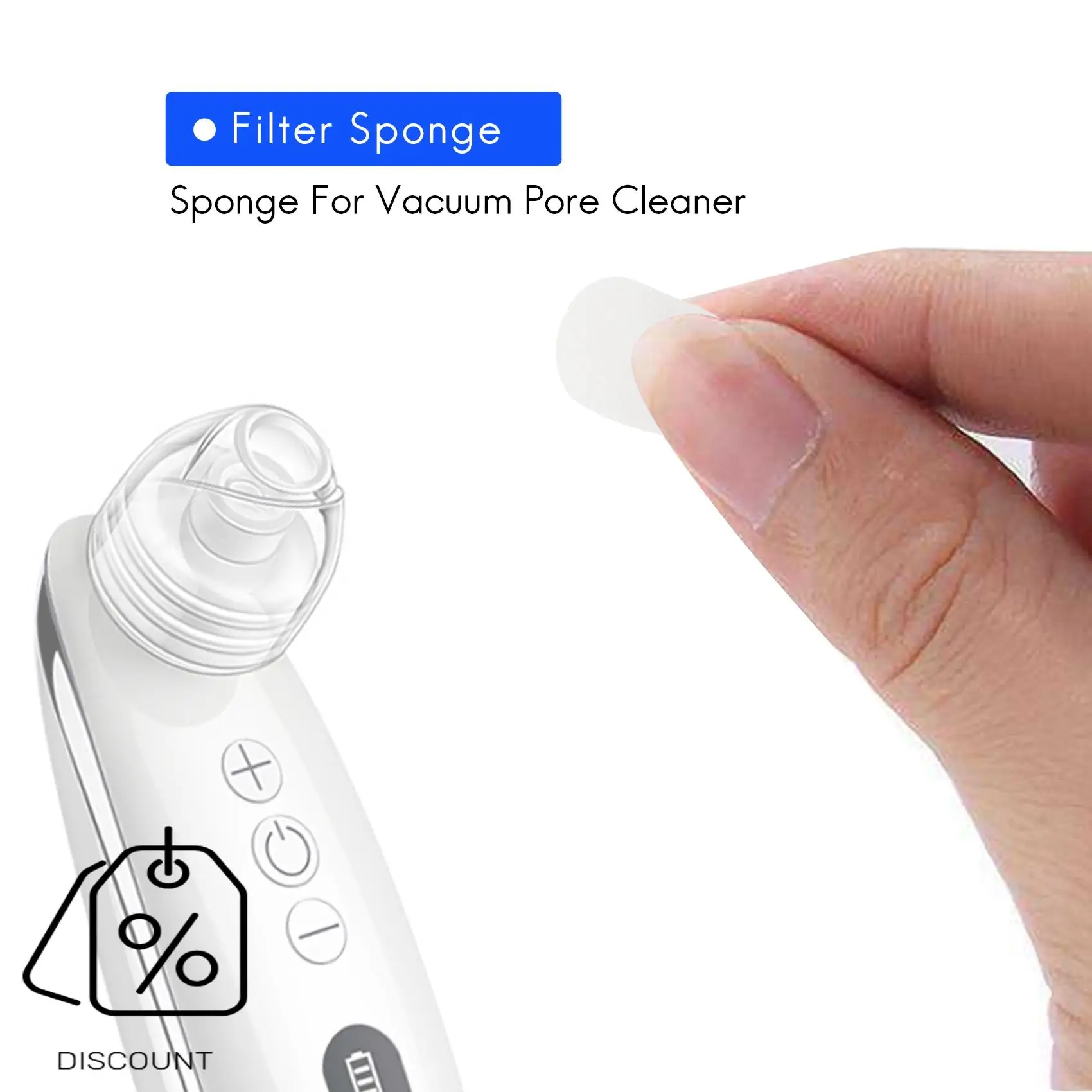 Éponge filtrante de remplacement pour nettoyeur de pores, dissolvant de points noirs, accessoires de Machine d'aspiration, A83G-300Pcs