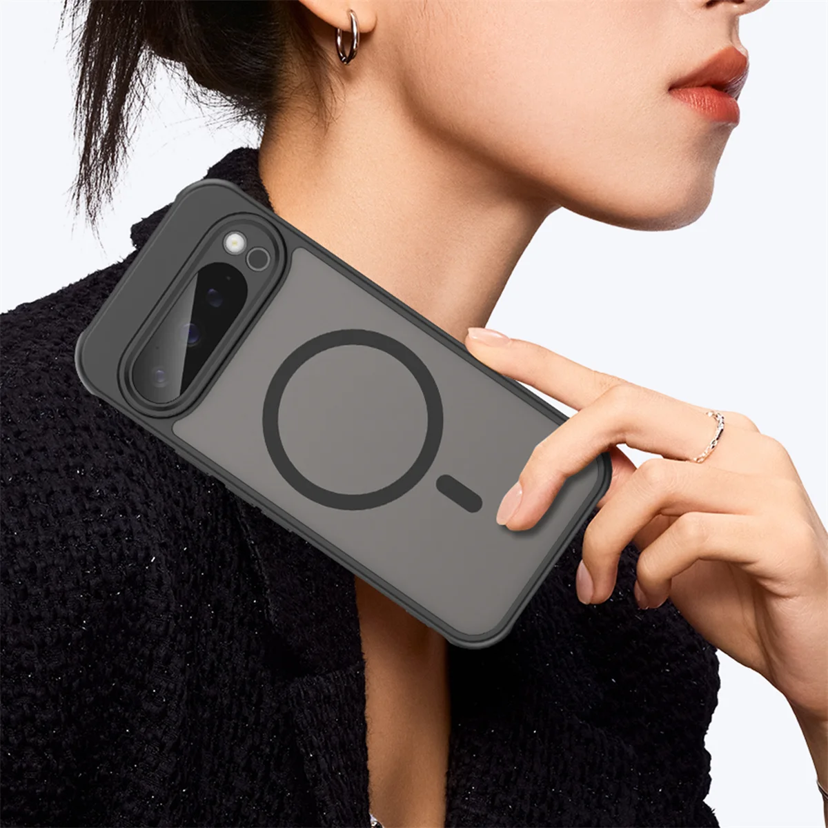 حافظة لهاتف جوجل 10 برو XL حافظة هاتف Magsafe شفافة غير لامعة لهاتف جوجل بيكسل 9A 9 10 Pro XL غطاء صلب للشحن اللاسلكي المغناطيسي