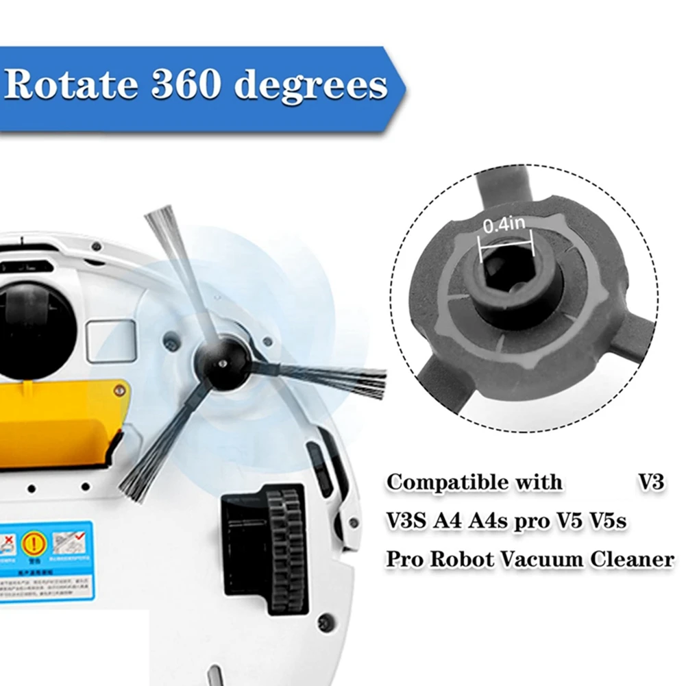 10 Stück Kehr-Seitenbürsten-Ersatz für ILIFE V3 V3S A4 A4S Pro V5 V5S Pro Roboter-Staubsauger