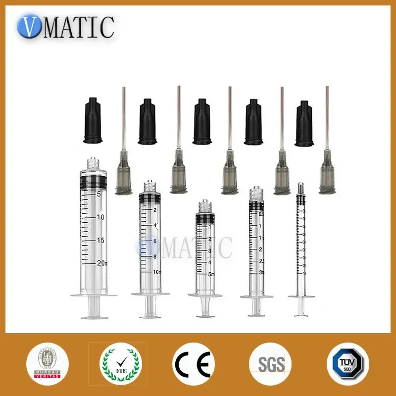 Free Shipping Plastic Dispensing Manual Syringe 1/3/5/10/20cc/ml With 16G 1.5'' 1-1/2 Inch Tubing Length Dispensing Needle Tips