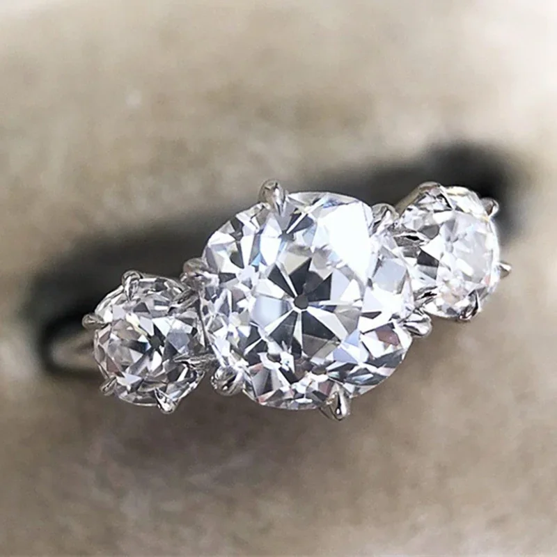 Silver Color/Gold Color/Two Tone Women\'s Cubic Zirconia Rings Luxury Fashion Engagement Wedding Accessory Trendy Jewelry
