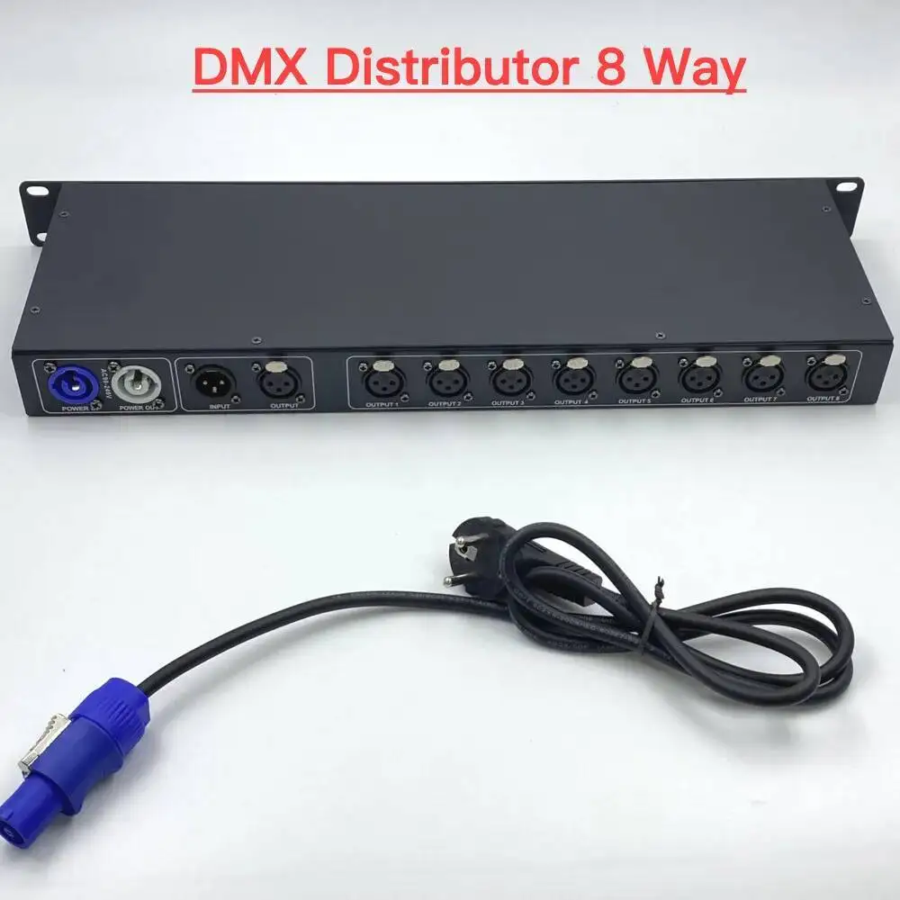 8-полосный распределитель DMX512, 8-канальный разветвитель DMX, усилитель сигнала, электрическая изоляция, разъем XLR для светодиодного контроллера сценического освещения