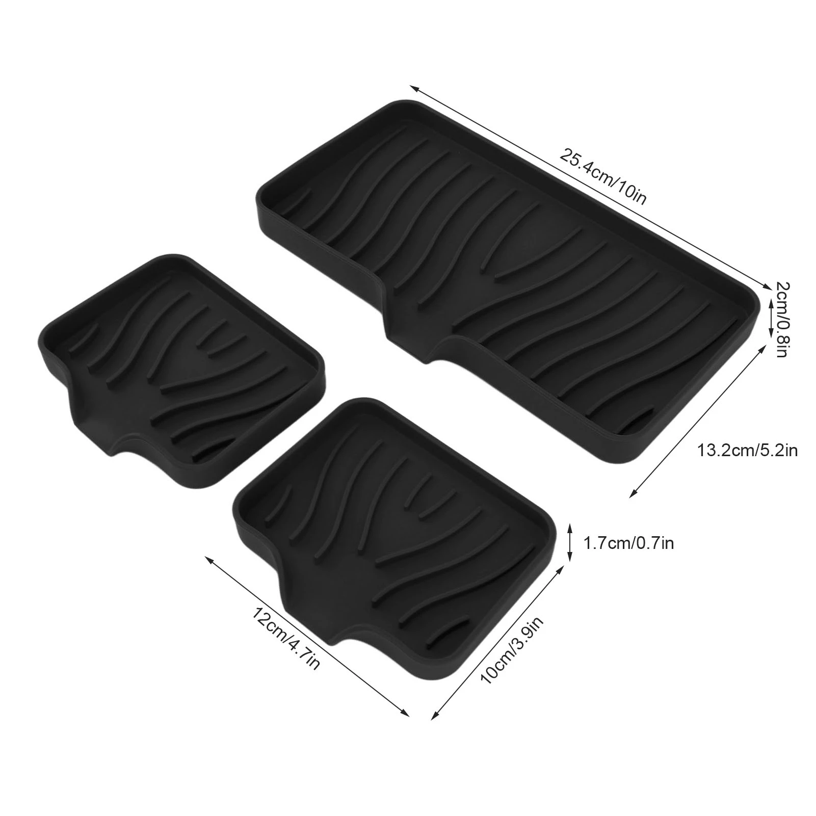 Kitchen Soap Tray Countertop Silicone Sink Deflector Sponge Holder for Bathroom Toilet