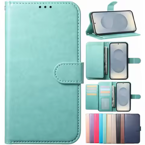 8 Card Storage Case For Samsung Galaxy A20 A20E A22 A23 A24 A25 A26 A30S A32 A33 A34 A35 A36 5G Simple Color Wallet Cover #DUB