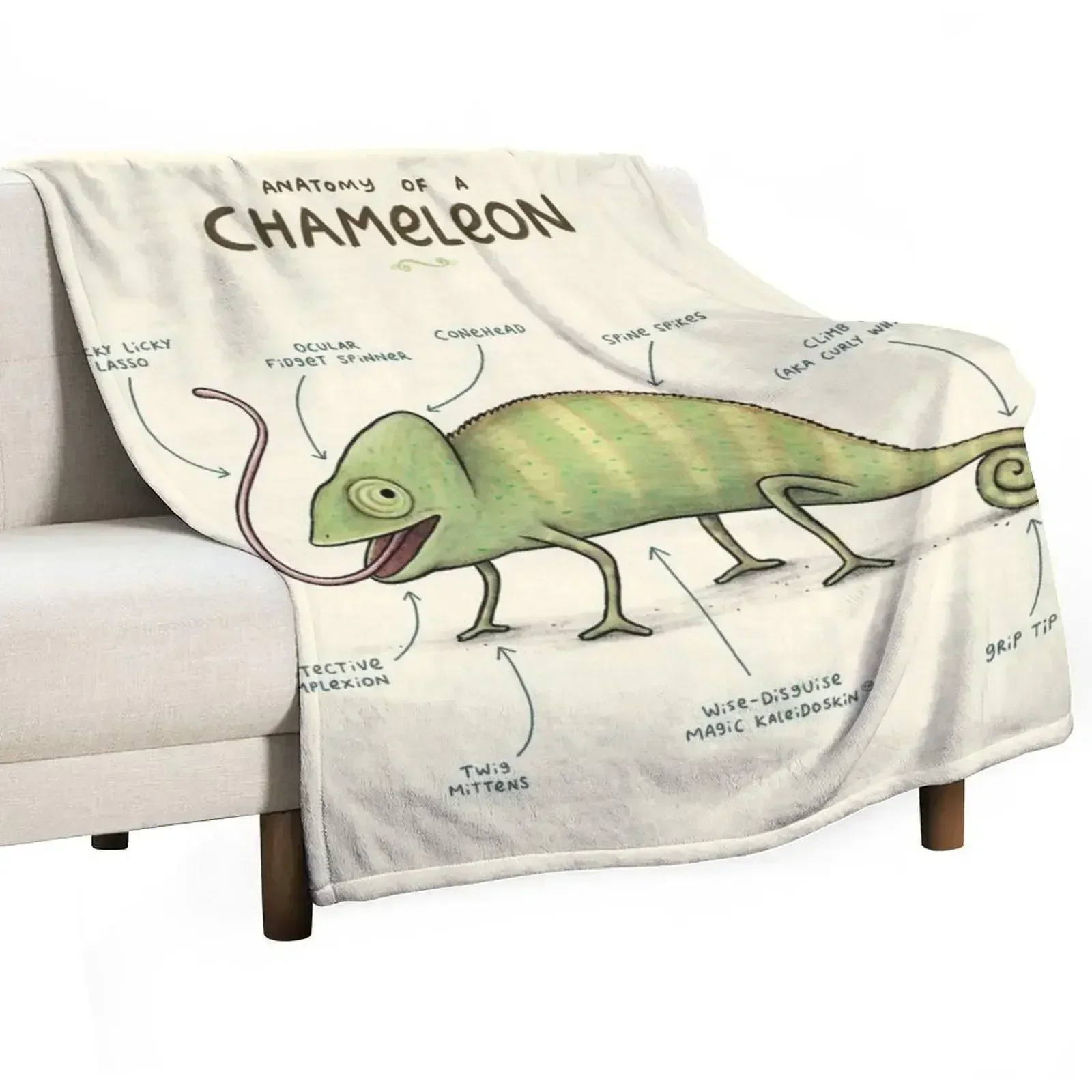 Anatomy of a Chameleon Throw Blanket valentine gift ideas blankets and throws heavy to sleep funny gift Soft Blankets