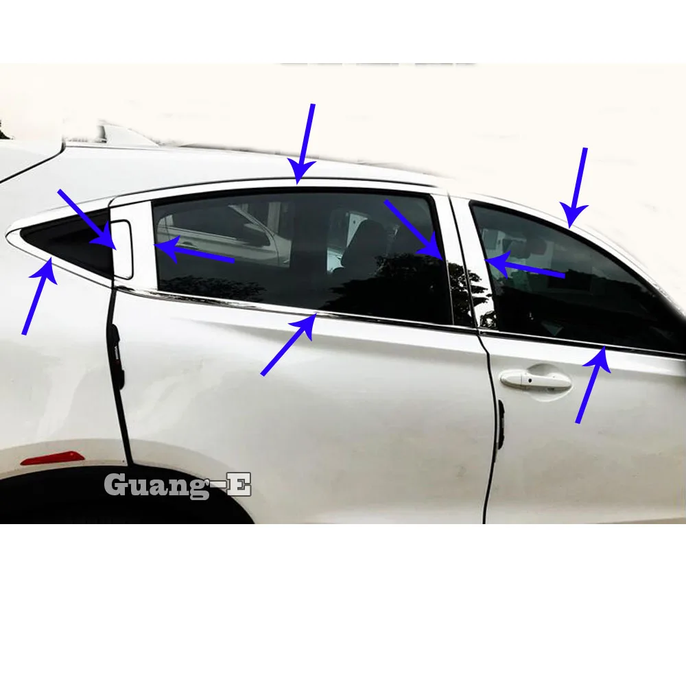 

For Honda HRV HR-V Vezel 2019 2020 2021 2022 Stainless Steel Glass Window Garnish Pillar Middle Strip Trim Frame Lamp Hood Stick