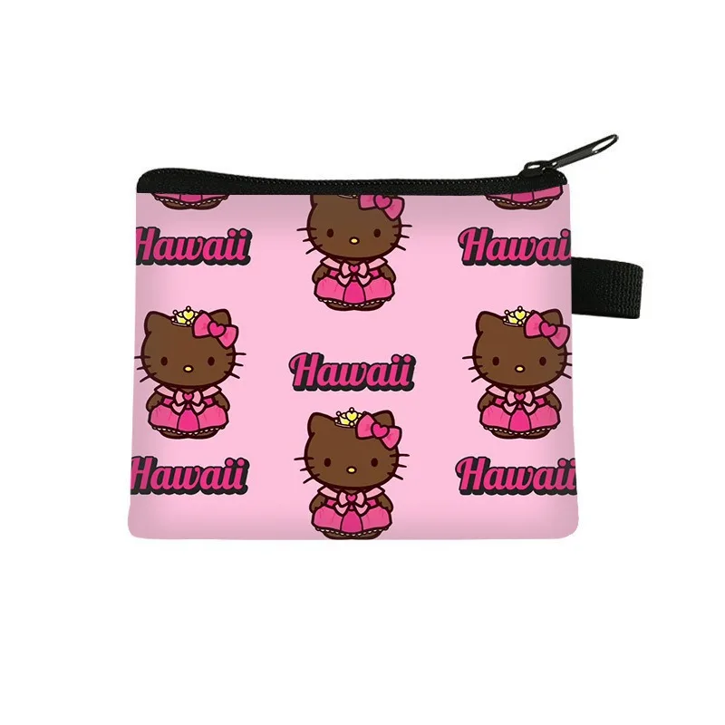 

Sanrio Black Skin Hello Kitty Детская сумка для карт Косметика Мини-сумка для хранения Мультяшная модная сумка Милый кошелек для монет Праздничные подарки