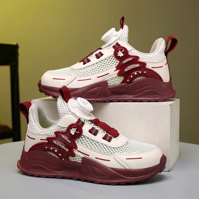 

2025 High Quality Kids Sneakers Summer Breathable Soft Child Breathable Run Shoes Anti Slip Knob Buckle Boys Girls Casual Shoes