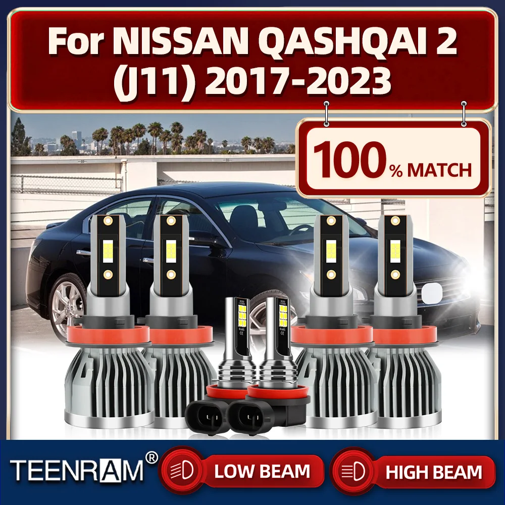 

60000LM Canbus LED Headlights 360W High Power 6000K CSP Chips Fog Light For NISSAN QASHQAI 2 (J11) 2017-2019 2020 2021 2022 2023