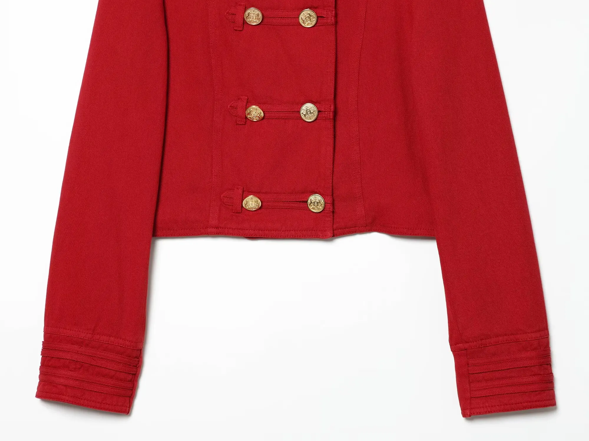 KONDALA Vintage Streetwear Einfarbige Frühlingsjacke für Damen Rot Mode 2026 Doppelreihige High-Street-Chic Kurze Damenjacke – Detail 12