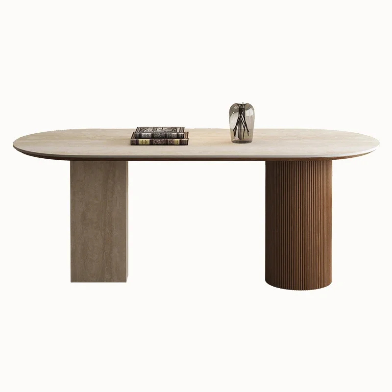 Moderne Luxe Eettafel Nordic Design Rotsplaat Mooie Duurzame Eettafels Delicate Ellips Mesa Comedor Huismeubilair