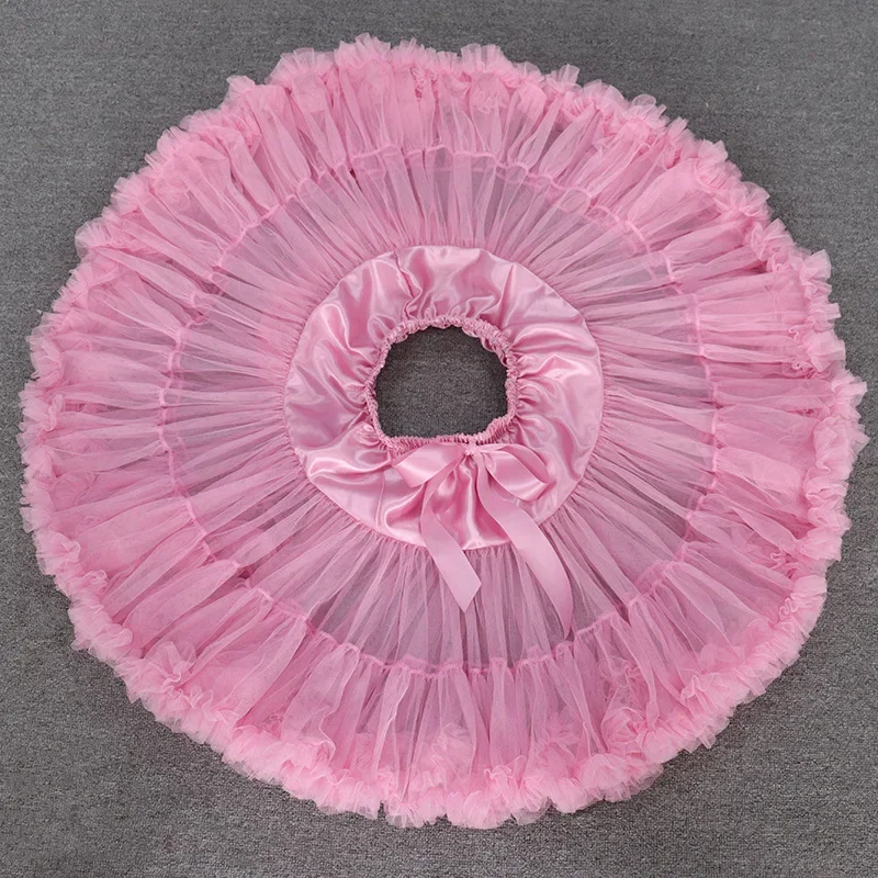 Lolita Cosplay Women Underskirt for Wedding Dress Clothing Kawai Fairy Maid Pink Short Petticoats Tutu Faldas Cupcake Dress