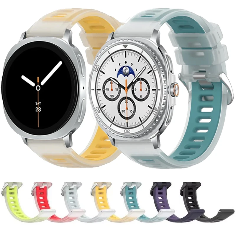 Силиконовый ремешок для Samsung Galaxy Watch 8 40/44 мм, классический, 46 мм, желейный цвет, удобный ремешок, аксессуары для Galaxy Watch Ultra 47 мм