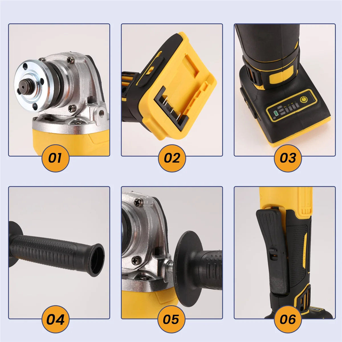 

125mm Brushless Angle Grinder for Dewalt 18V 20V Battery Cordless Grinding Machine Cutting Woodworking Tool (No Battery) jasmine
