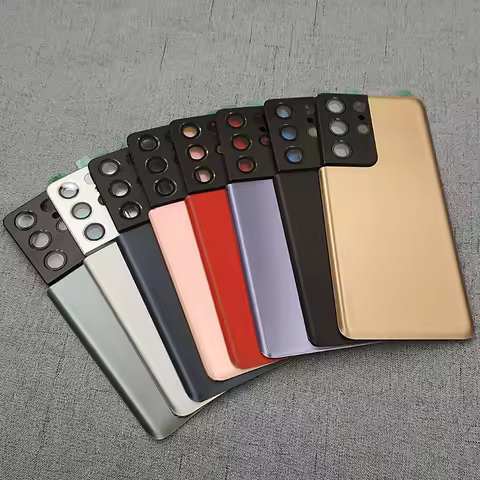 For Samsung Galaxy S21 Ultra 5G Battery Back Cover Rear Door Housing Case Replacement Parts With Camera Lens For S21Ultra G998B