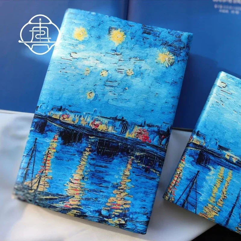 【Starry Night by the Rhone River】Original Handmade A5A6 Notebook Covers Protector Book Sleeve Crafted Fabric Products DiaryCover