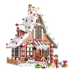 Christmas Series Bricks Toys Clockwork Christmas Castle Tree Reindeer Santa Gingerbread House Model Kit Compatible With LEGO