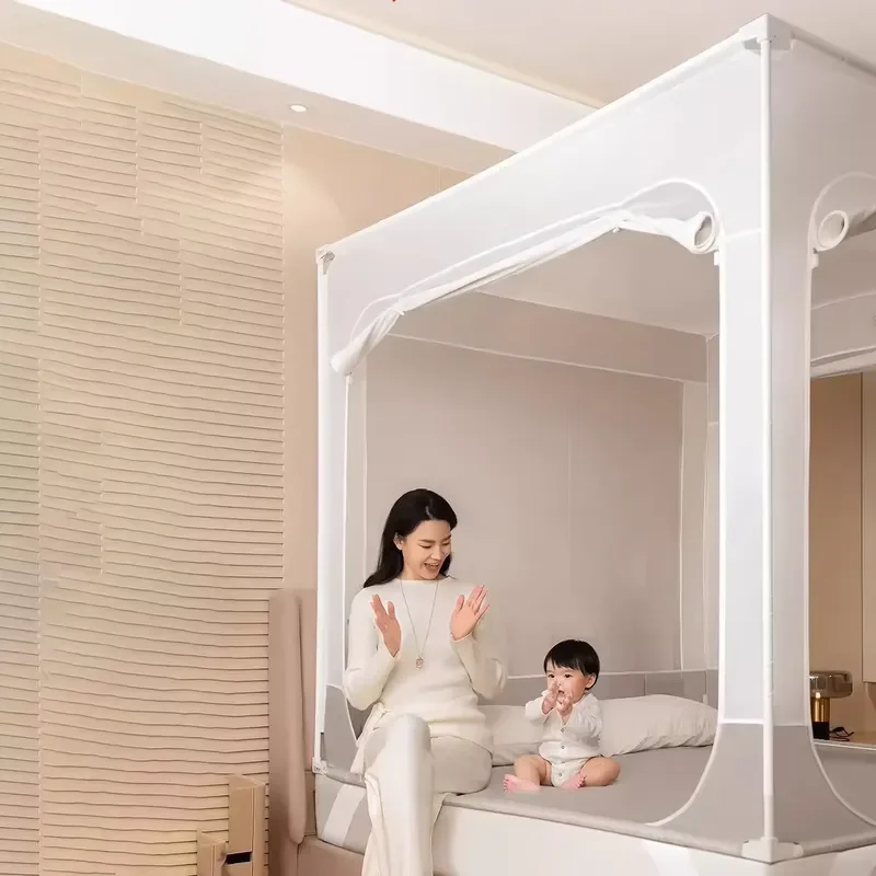 New product launch, children's camping bed mosquito net 360-degree mosquito-proof zipper closed decorative canopy, suitable