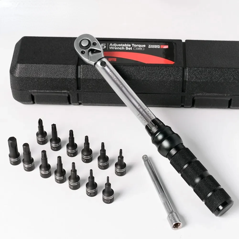 ThinkRider Professional NL-15 PRO Bicycle Bike Torque Wrench 2-20N·m Allen Key Tool Socket Spanner Set Kit  speed groupset mtb