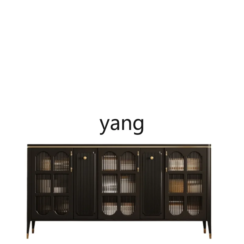 

CX Solid Wood Dining Edge Ultra-Thin Black and White Locker Living Room Wall Entrance Tea Cabinet