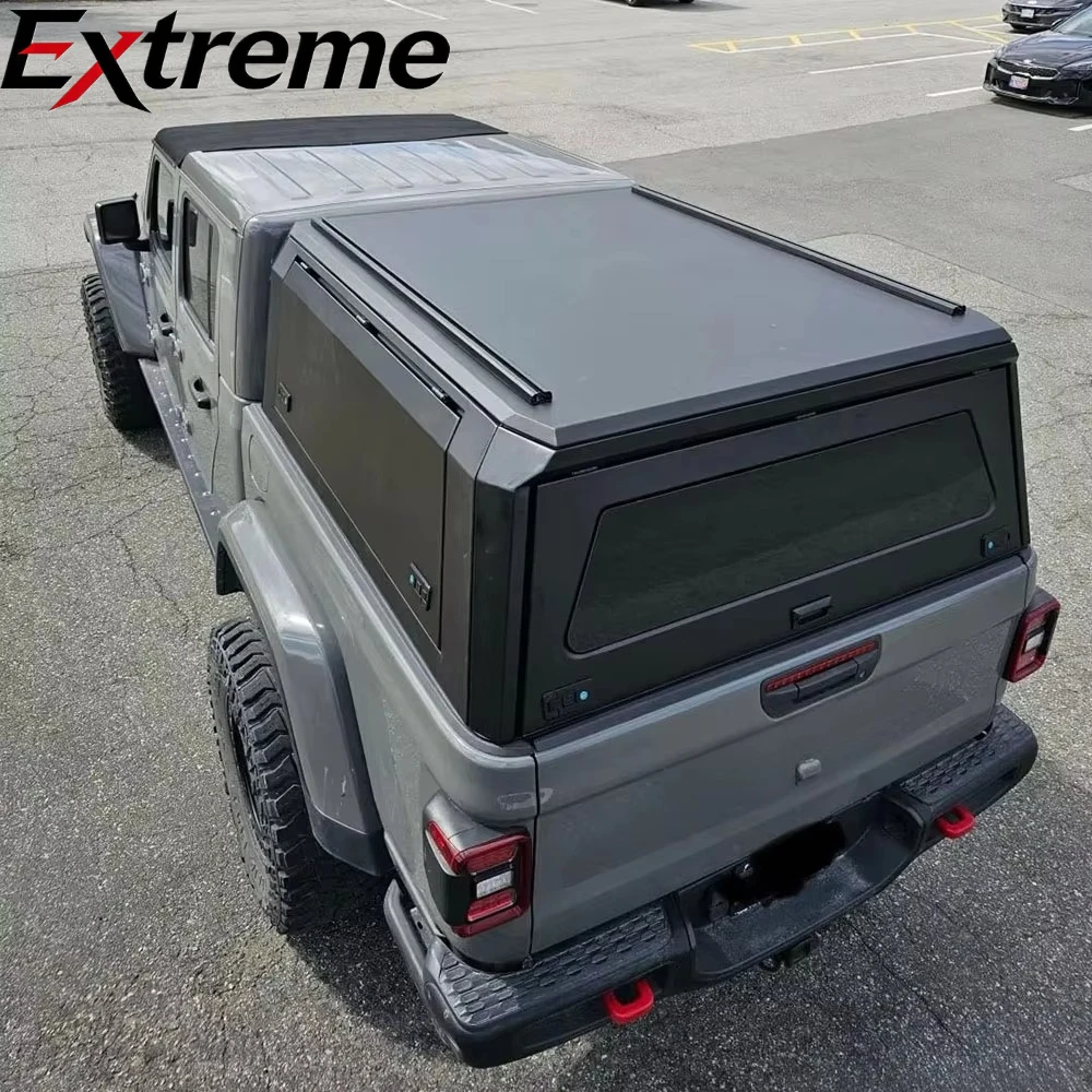 Stock Fast Shipping Dual Cab Aluminum Alloy Waterproof Locking Tailbox Hardtop Canopy Pickup Topper No-Drill Installation Jeep