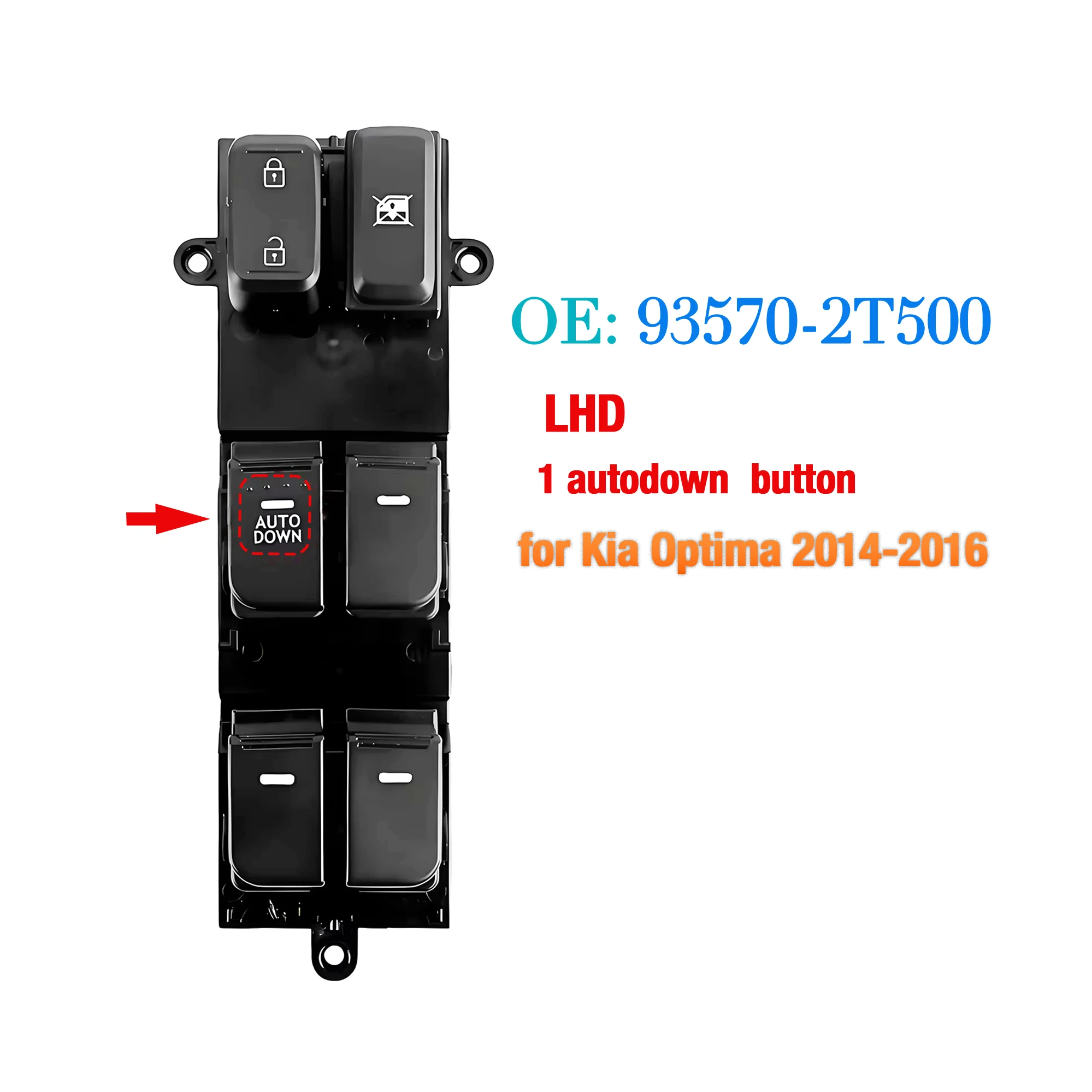 

93570-2T500 935702T500 Передний левый главный переключатель управления стеклоподъемником для Kia Optima EX, SX 2014 2015 2016