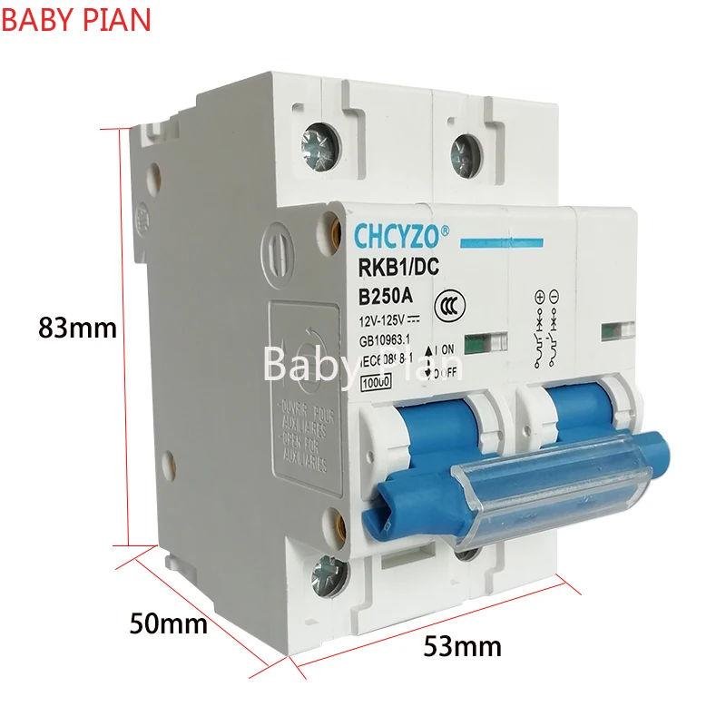 Imagem -02 - Interruptor Solar 80a 100a 125a 150a 200a 250a do Interruptor da Bateria das Pilhas de 2p dc 12v 24v 36v 48v 60v 72v 96v 120v