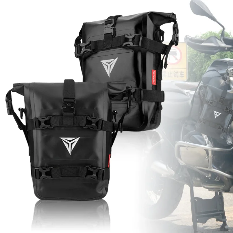 2PCS Motorcycle Bumpers Bag Waterproof 5L-8L Motorcycle Side Frame Bag Motorcycle Crash Bar Bag Universal Tools Storage Bag