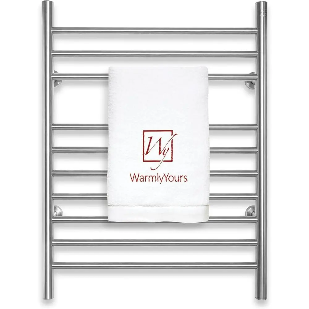 

Heated Towel Rack, 10-Bar Wall-Mounted Electric Towel Warmer, Brushed StainlSteel, Plug-in or Hardwired, Luxury Bathroom Accory