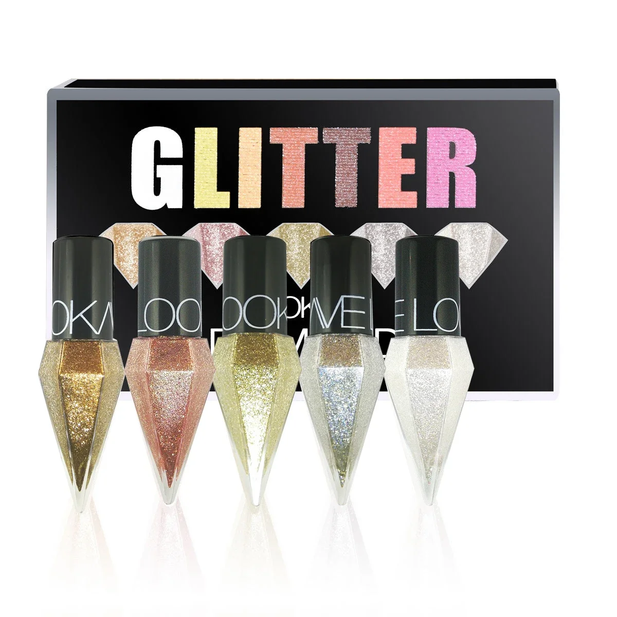 Delineadores de ojos brillantes, sombra de ojos impermeable, Color plateado, rosa y dorado, lentejuelas brillantes, delineador de ojos, maquillaje,