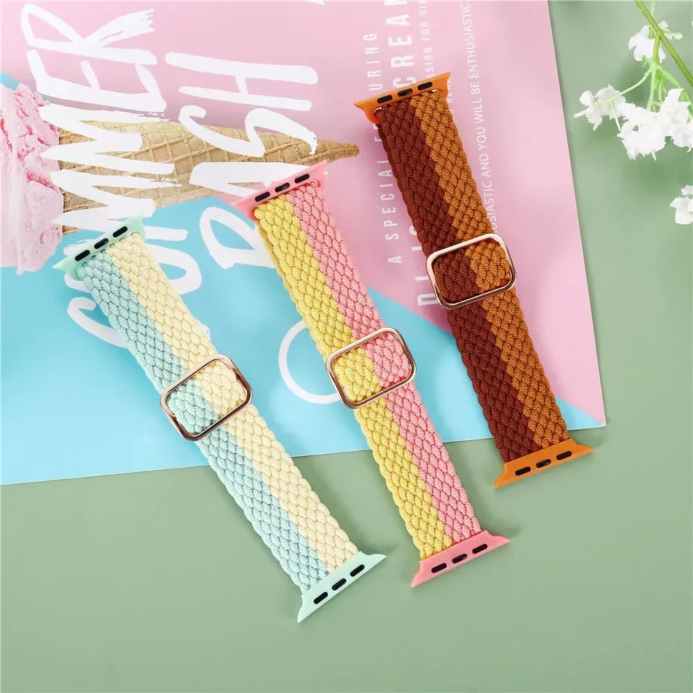 Нейлоновый плетеный ремешок с петлей для Apple Watch Ultra 10 9 8 7 49 мм 45 мм 41 мм 46 мм 42 мм Плетеный браслет iWatch 6 5 SE 44 мм 40 мм Ремень