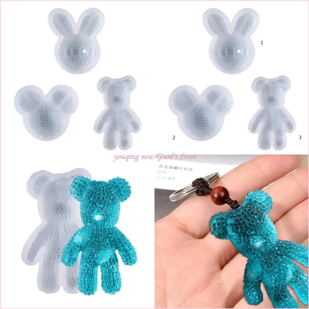 

57QA Diamond for Head Keychain Epoxy Resin Silicone Mold with Hole Pendant Mold