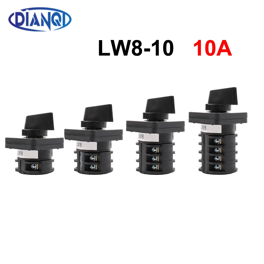 DIANQI lw8 changeover switch lw8-10/2 10a 380v Universal Changeover combination switch  3 position 2 knots