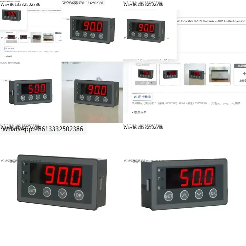 Analog Transmitter Signal Indicator for 0-10V 0-20mA 2-10V 4-20mA Sensor Signal Display Meter Process Panel Meter Relay with