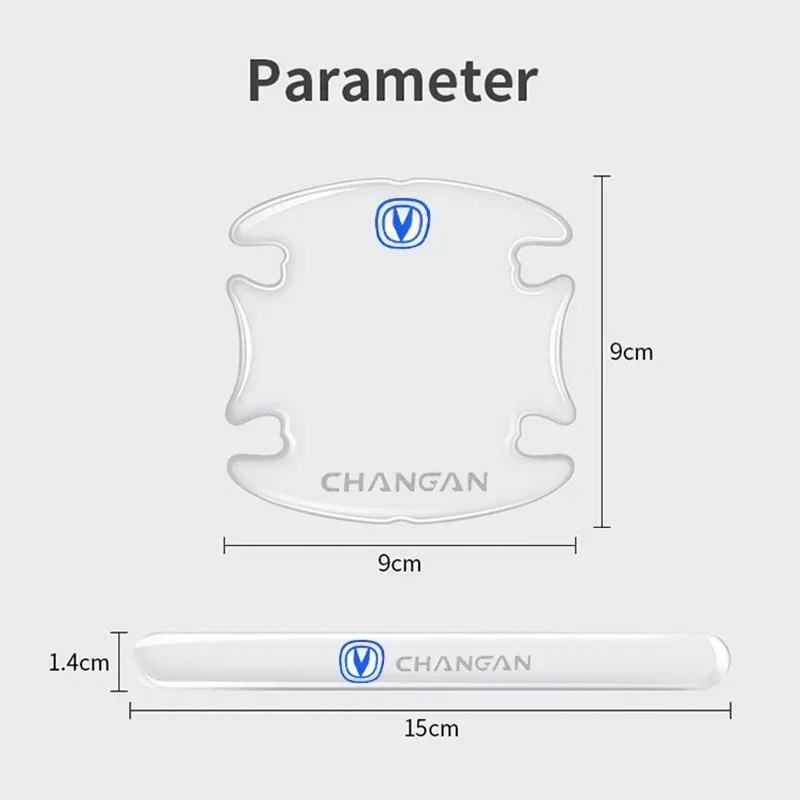 Transparent Car Door Bowl Handle Decoration Sticker for Changan CS75 CX20 CX30 V3 V5 CX70  V7 CS85 CS95 CS35 Alsvin CS15 CS55