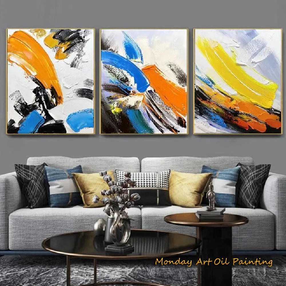 Hand Painted Oil Painting 3D Colourful Abstract Art Brush Strokes Wall Art Painting For Home Decor Fedex Shipping Cost