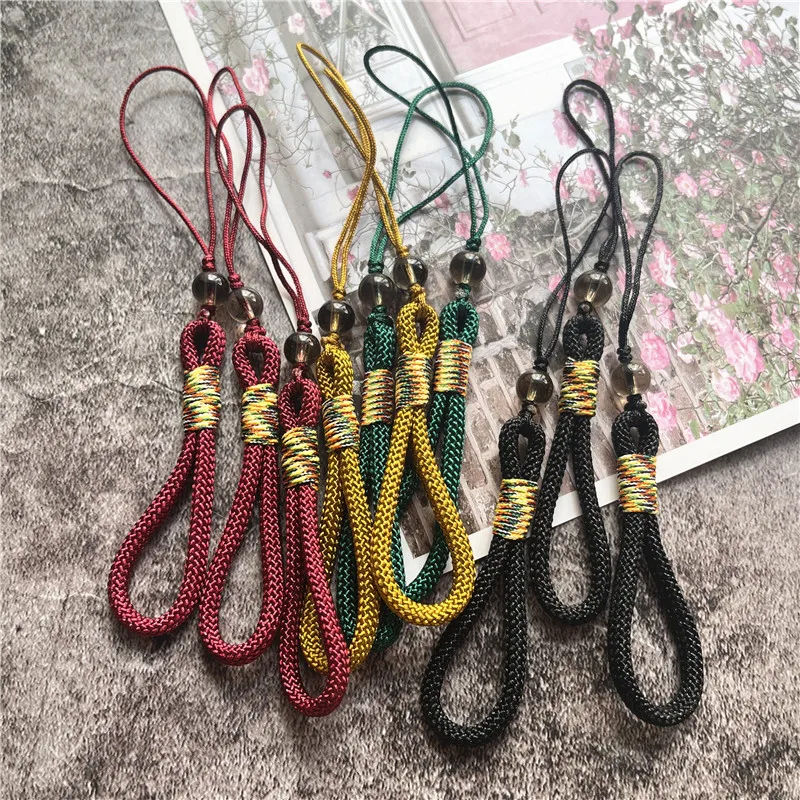 10Pcs Batch Cell Phone Pendant with Beads Rope Hang Mobile Phone Lanyard Small Short Smartphone Strap Simple Keychain Lanyard