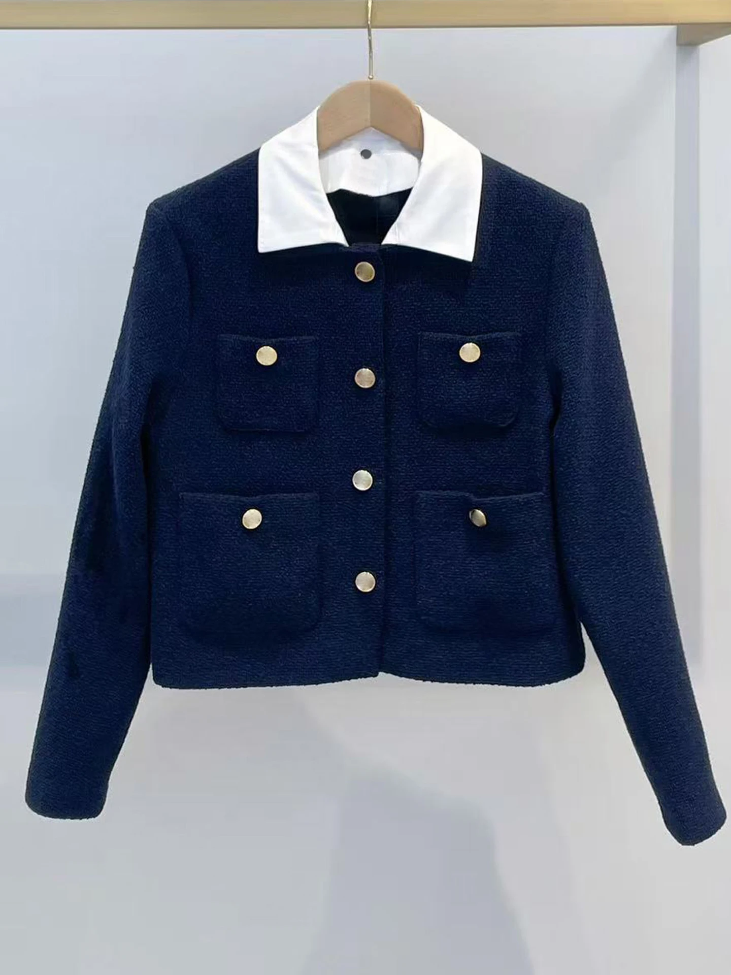 

M Home Nan You Высококачественное женское ортопальто Jaet Tweed Open Cardigan Sle Commute Stand Fit Color Blo Long Sve