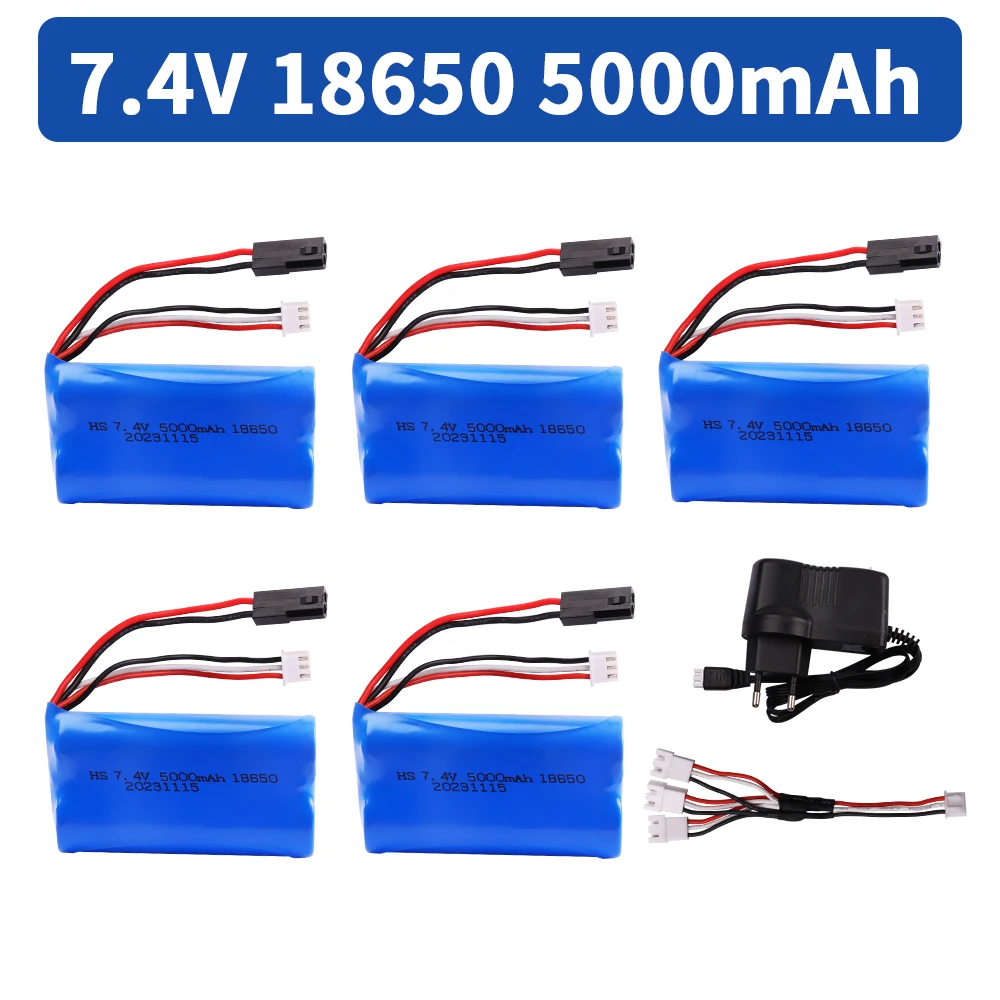 18650 7.4V 5000mAh Li-ion Battery and charger For MJX T40 T40C F39 F49 T39 Syma 822 RC Helicopter Parts for BG1518 BG1513 BG1515