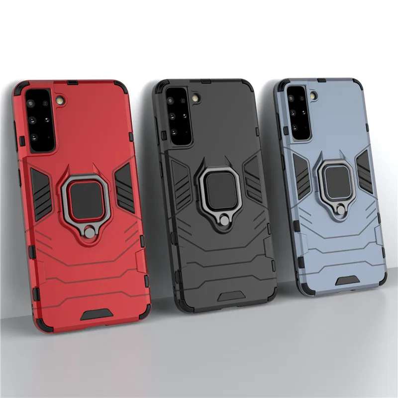 

Magnetic Metal Finger Ring Holder Case for Samsung Galaxy S20 FE S21 Plus Note 20 Ultra 5G Shockproof Armor TPU Phone Back Cover