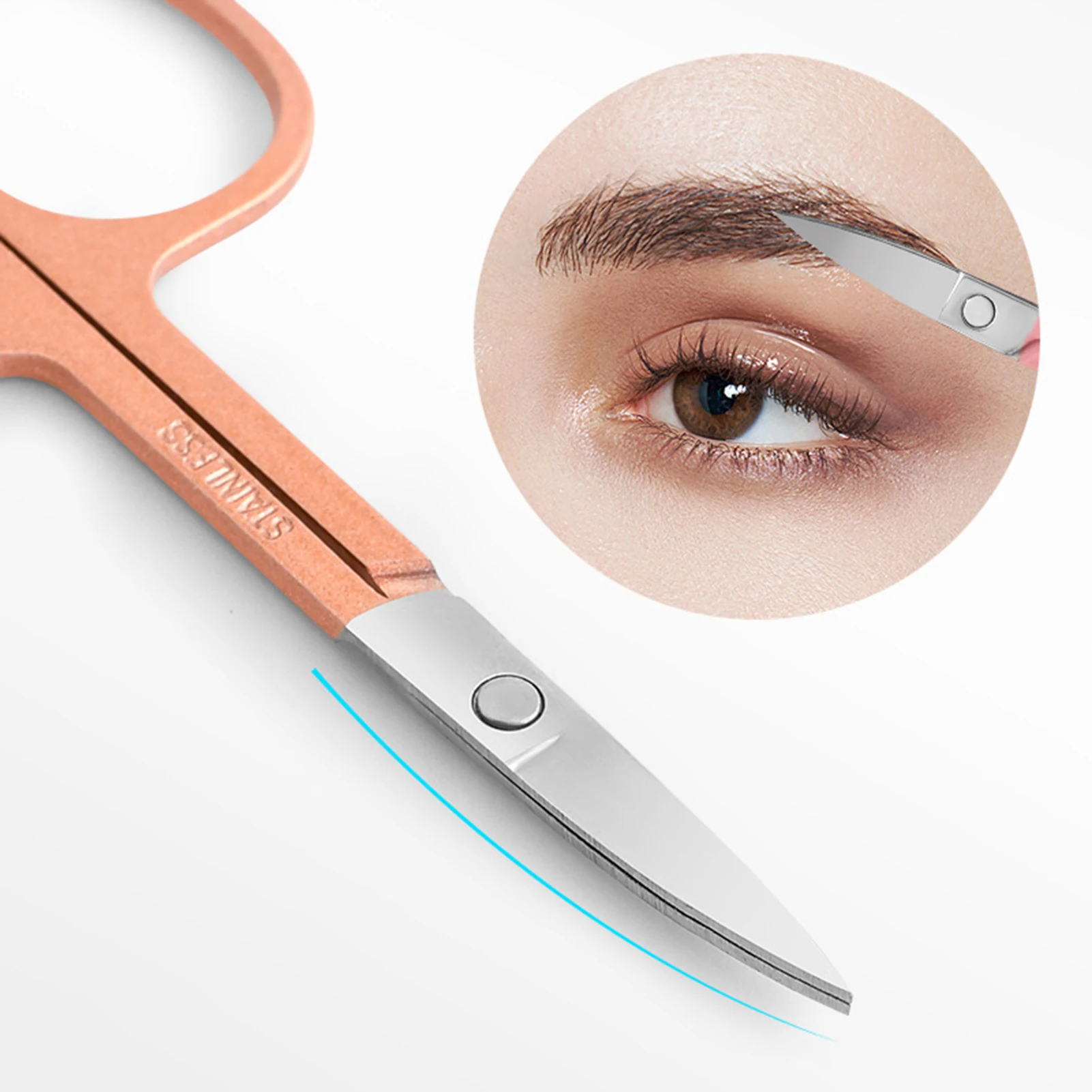 Tragbarer Augenbrauenschneider für Frauen, tragbare Mini-Schere für Augenbrauen, Nasenhaar, Wimpern, Trimmen, Make-up-Werkzeuge und Zubehör