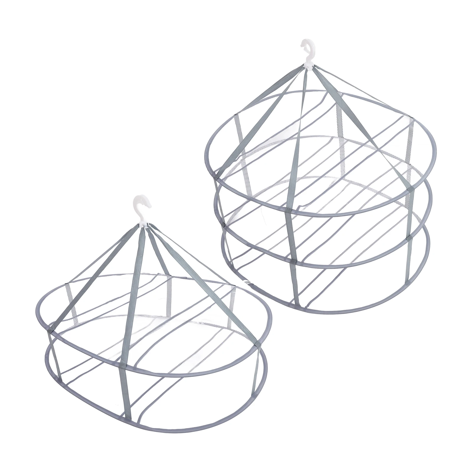 

2 Pcs Coat Hanger Folding Drying Rack Travel Dryer Collapsible Mesh Cloths Foldable