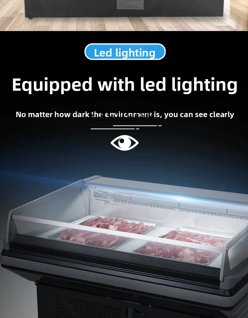 ZZ Armadietto per carne fresca Supermercato commerciale Maiale fresco refrigerato Verdure fredde fresche raffreddate ad aria Deli