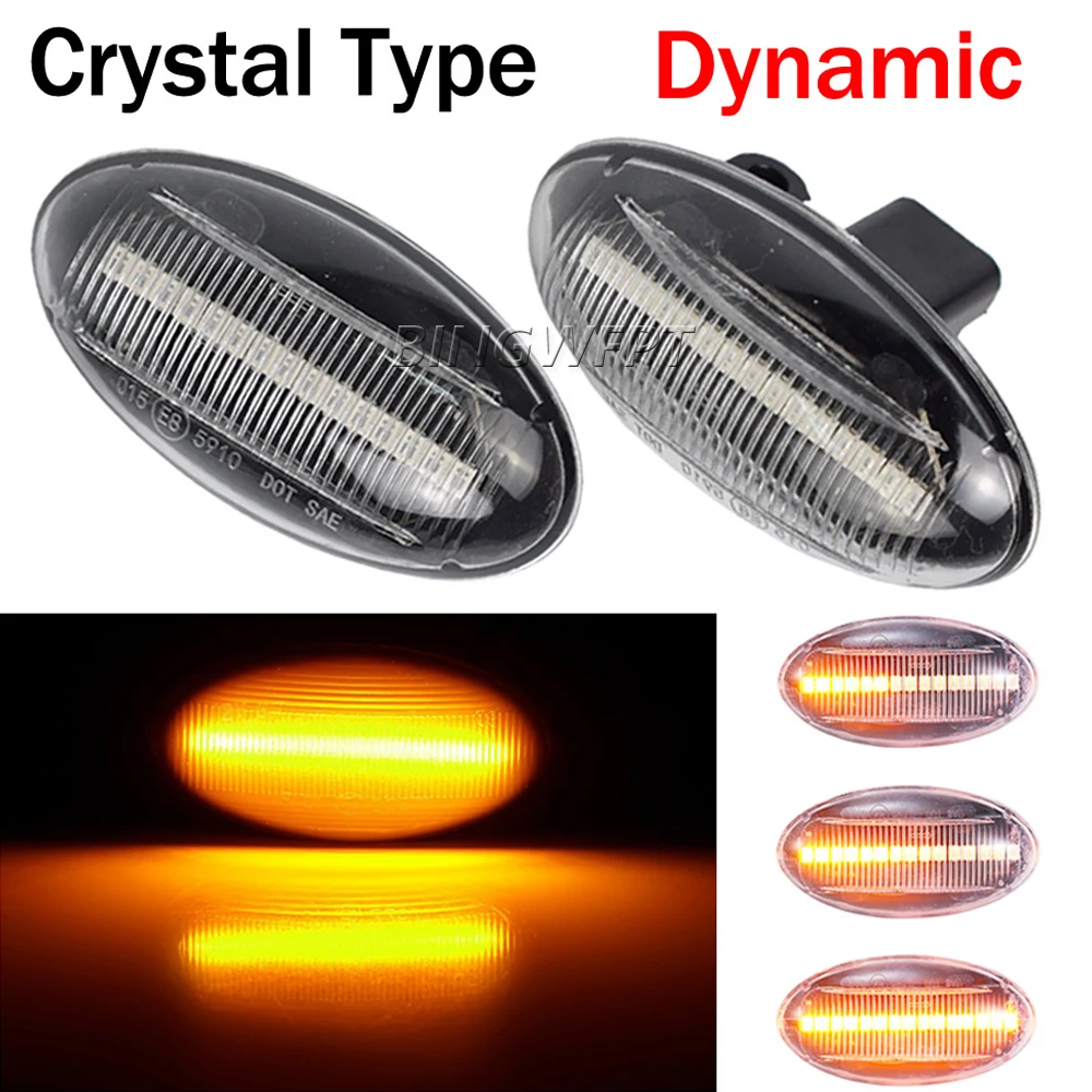 LED ديناميكية بدوره مصباح إشارة الوامض لبيجو 307 206 407 107 607 1007 سيتروين C1 C2 C3 C5 C6 متتابعة الجانب ماركر ضوء