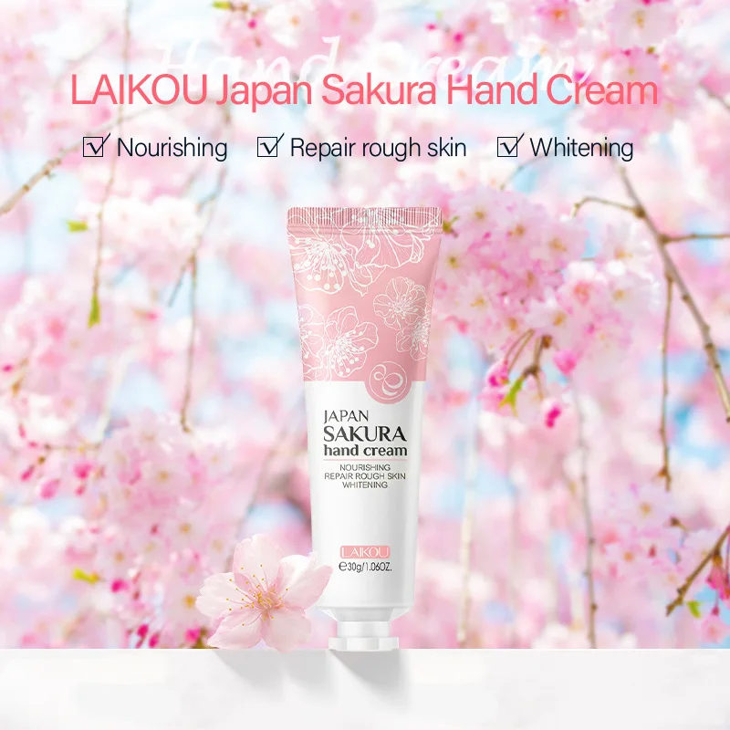 LAIKOU Sakura Hand Cream Skin Cracked Products Soften Nourish Refreshing Moisturizing Hand Care