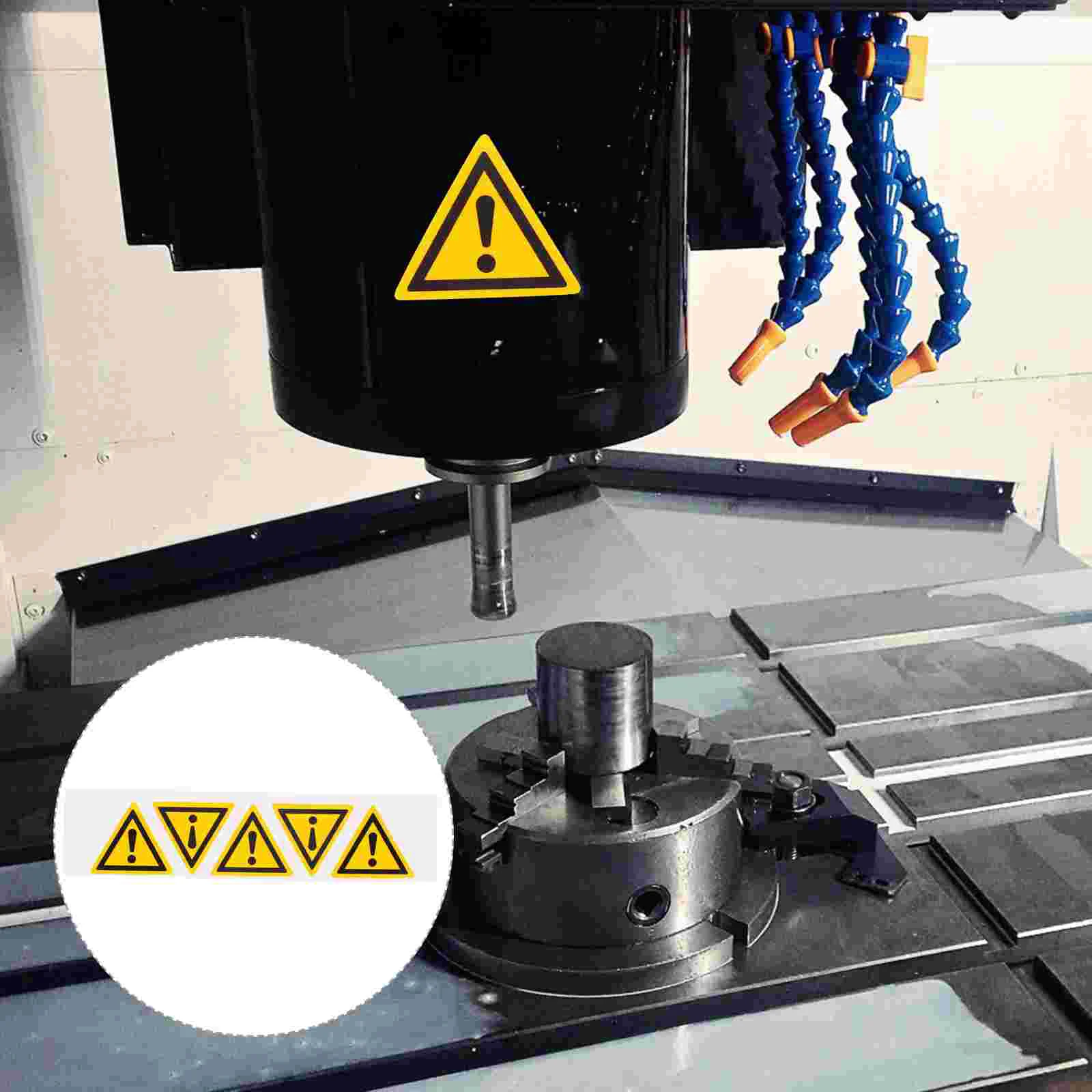 Imagem -04 - Perigo Marca de Exclamação Adesivo para Aviso Sinal Adesivo Auto Triângulo Adesivos Sinais de Cautela Pcs