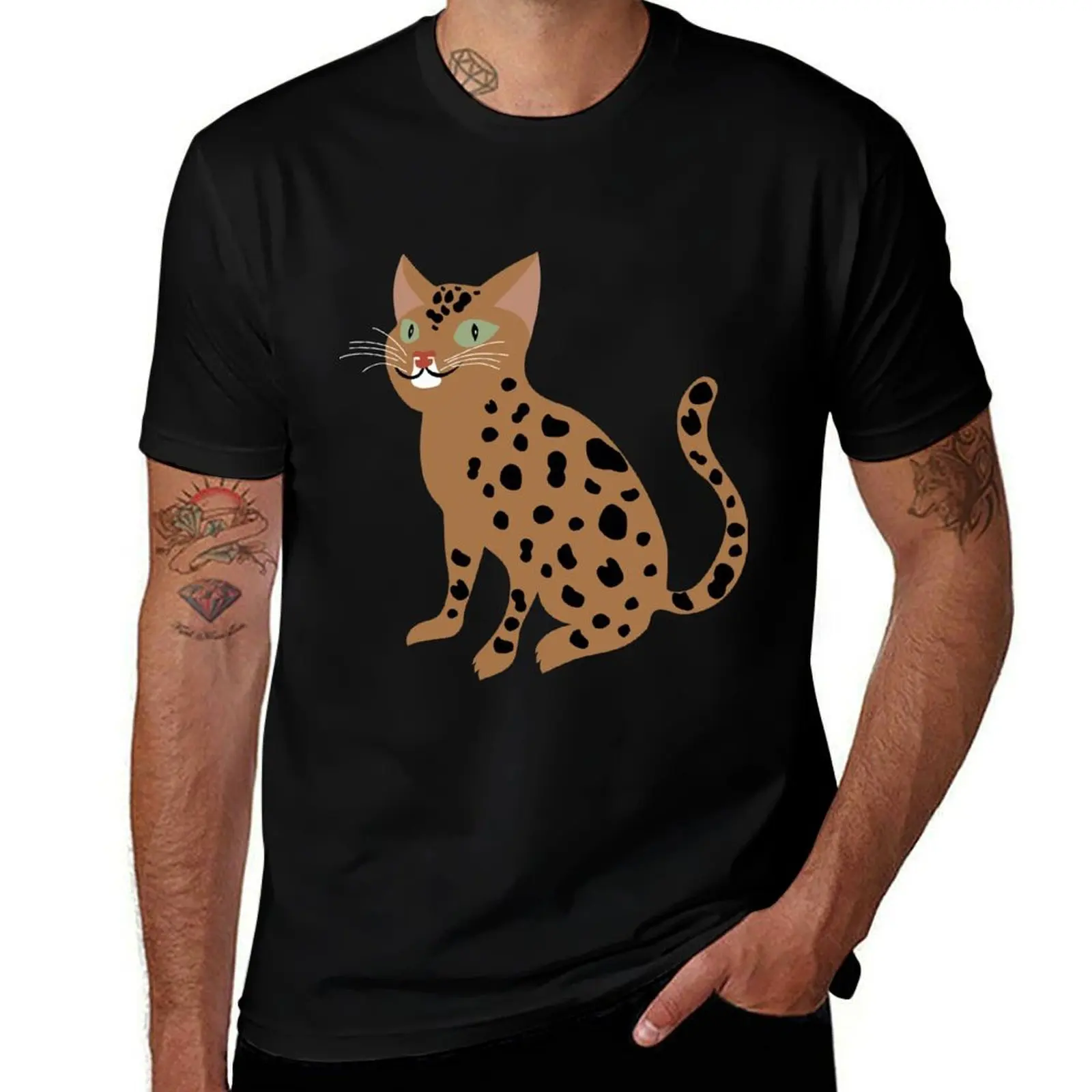 Bengal Cat T-Shirt Functional Casual Short Sleeve Tee T-Shirt