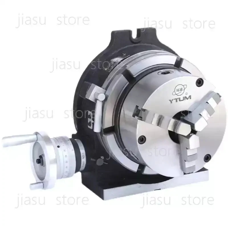 4 Inches Milling Indexing Head Rotary Table Three-jaw Chuck Universal Indexing Plate Rotating Vertical Horizontal Manual